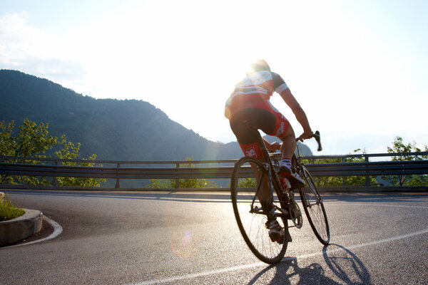 Mountain road cyclist