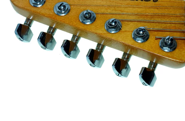 Perto de Headstock de uma guitarra — Fotografia de Stock