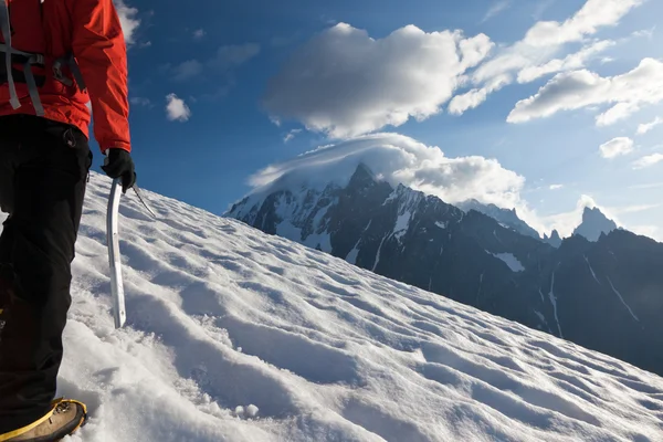 Mountaineer ensam glaciär — Stockfoto