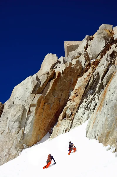 登山者在勃朗峰 — 图库照片