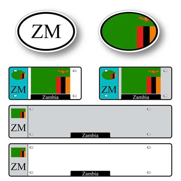 Zambia auto set — Stock vektor