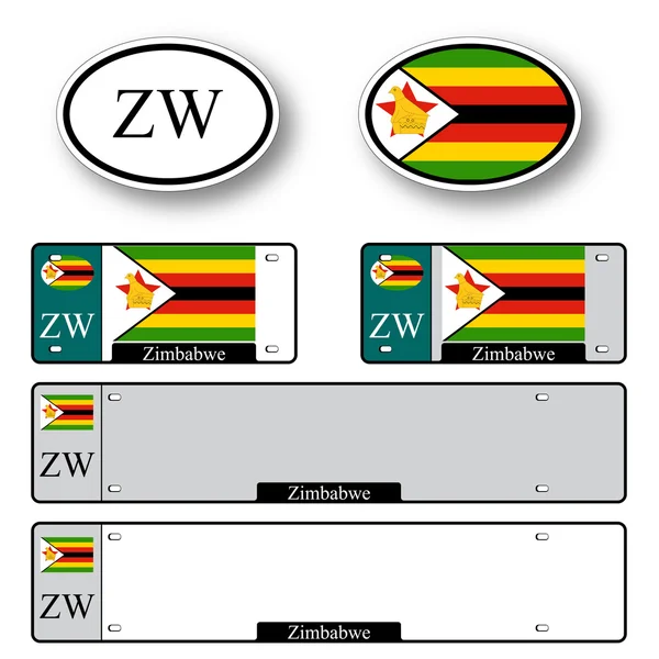 Zimbabwe auto set — Stock Vector