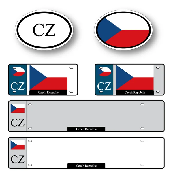 Czech republic auto set — Stock Vector