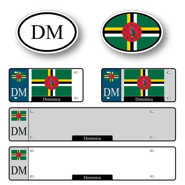 Juego de auto de Dominica — Vector de stock