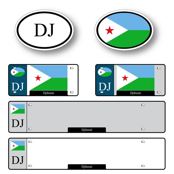 Djibouti set automatico — Vettoriale Stock