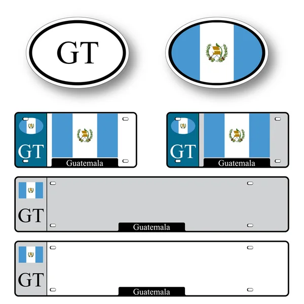 Guatemala auto conjunto —  Vetores de Stock