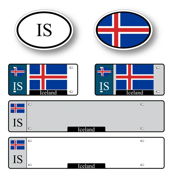Conjunto de auto de Islândia — Vetor de Stock