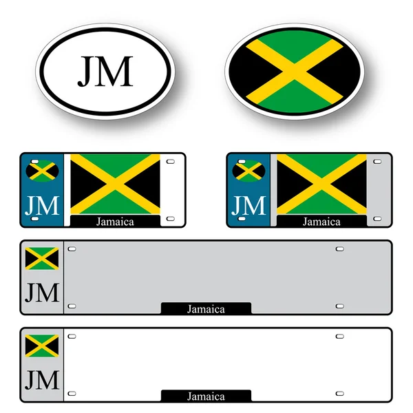 Jamaica auto set — Stock Vector