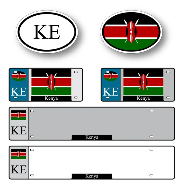 Kenya auto set — Stock Vector