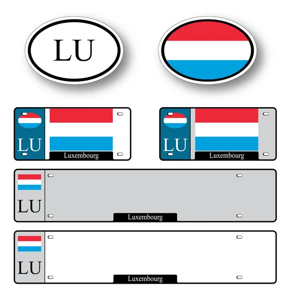 Luxembourg auto set — Stock Vector