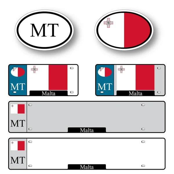 Malta auto set — Archivo Imágenes Vectoriales