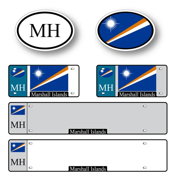 Islas marshall auto set — Archivo Imágenes Vectoriales