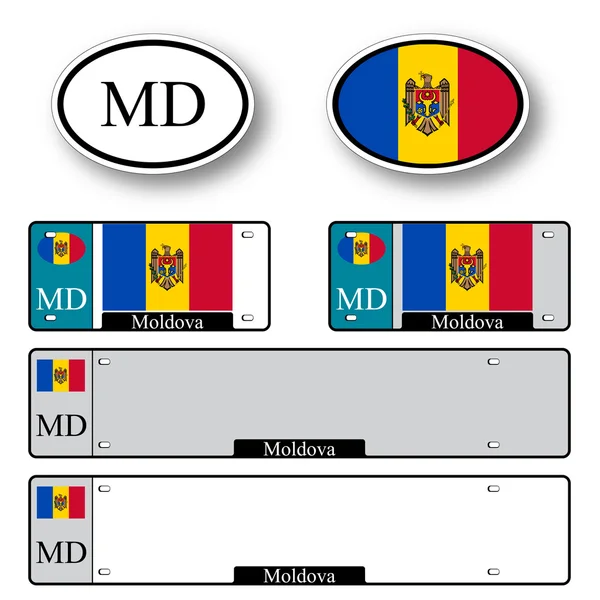 Moldova auto sæt – Stock-vektor