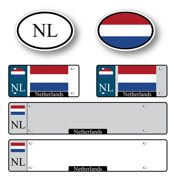 Netherlands auto set — Stock Vector