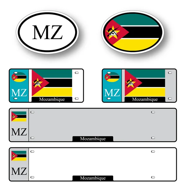 Mozambique auto set — Stock Vector