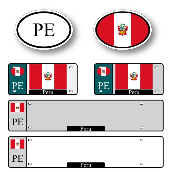 Ensemble automatique de Pérou — Image vectorielle