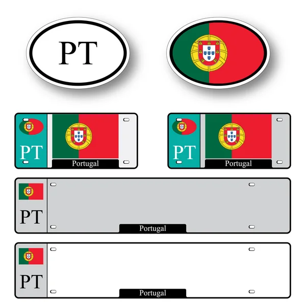 Portugal auto set — Stock vektor