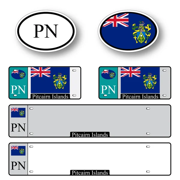 Pitcairn islands auto set — Stock Vector