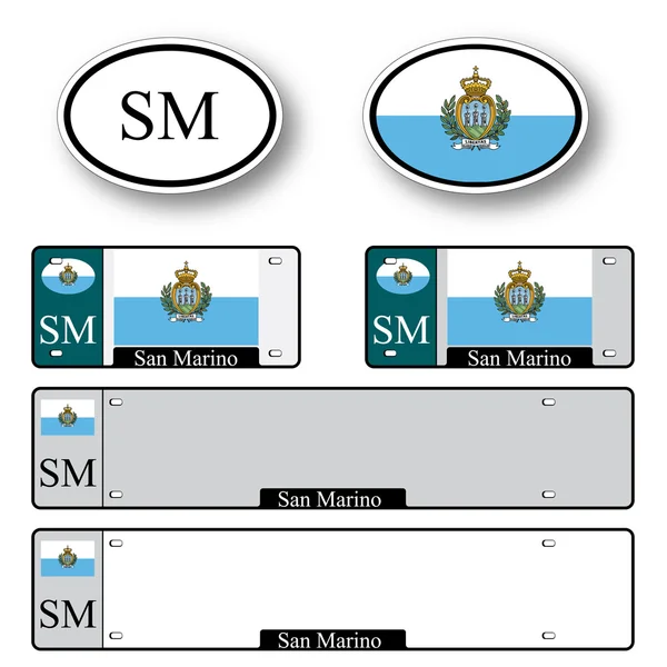 San Marino auto set — стоковый вектор