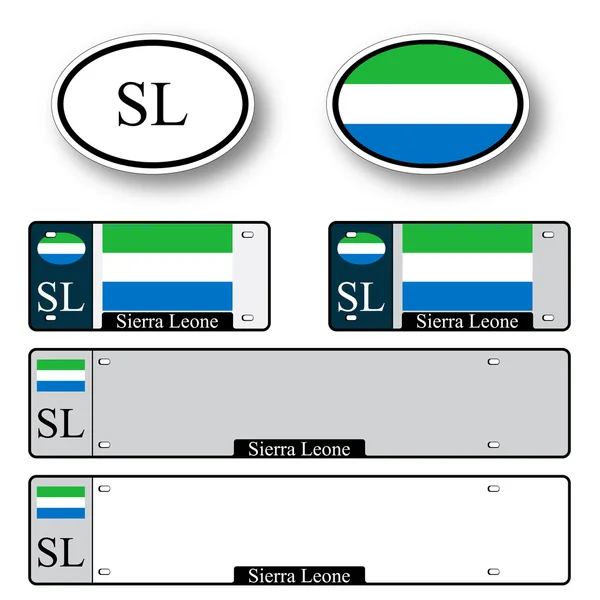 Sierra leone auto set — стоковый вектор