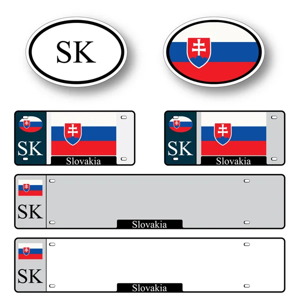 Eslováquia auto set — Vetor de Stock