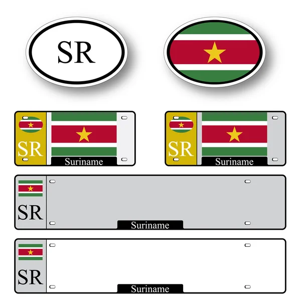 Suriname auto set — Stock Vector