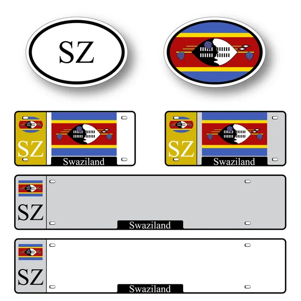 Swazilandia auto set — Vector de stock