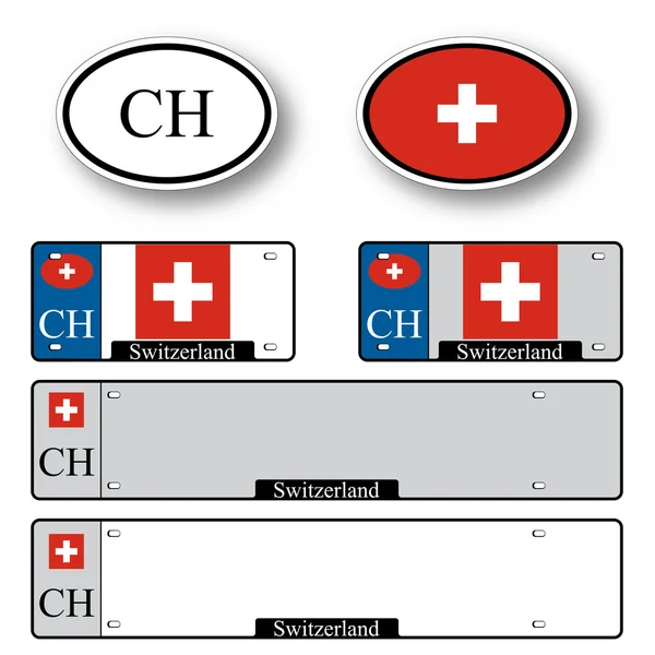 Switzerland auto set — Stock Vector