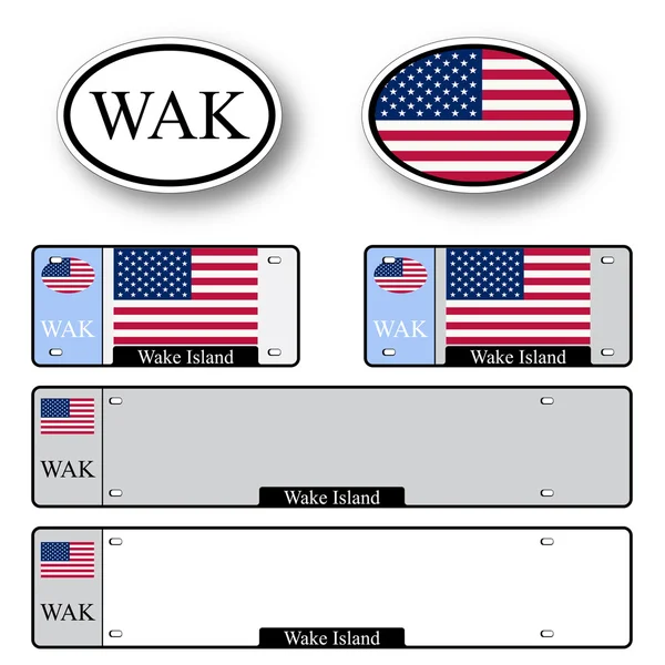 Wake island auto set — Stock vektor