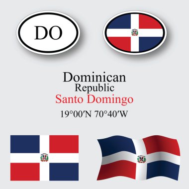 dominican republic icons set