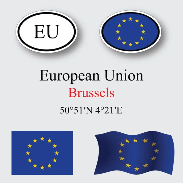 Conjunto de iconos de la Unión Europea — Foto de Stock