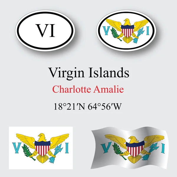 Virgin islands icons set — ストック写真