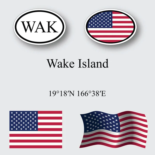 Wake island icons set — Stock Photo, Image