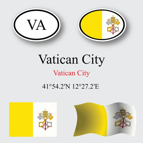 Vatican city icons set — Stock Photo, Image