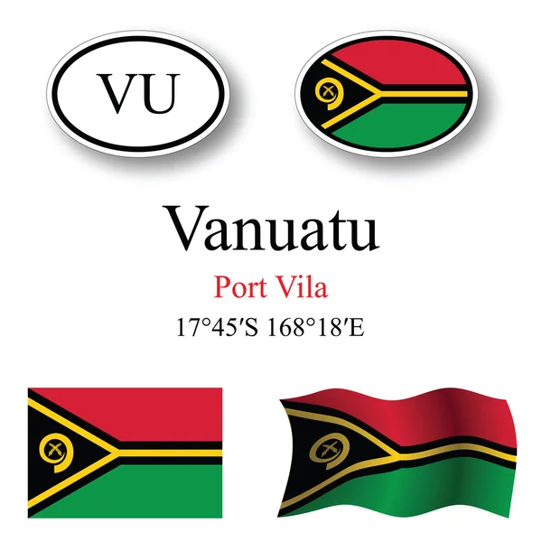 Vanuatu icons set — Stock Photo, Image