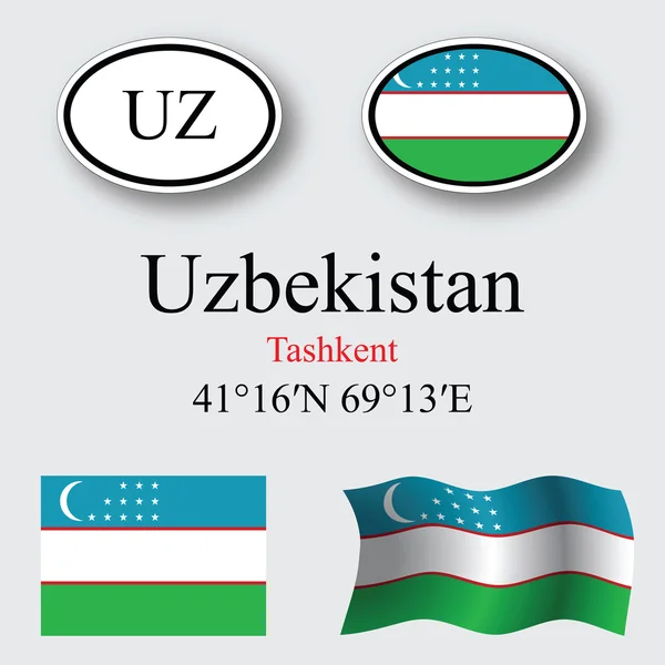 Uzbekistan icons set — Stock Photo, Image