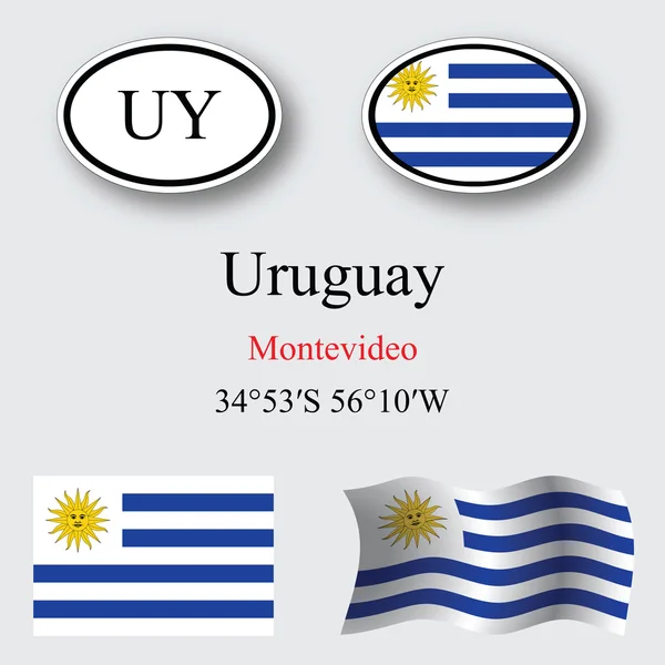 Uruguay icons set — Stock Photo, Image
