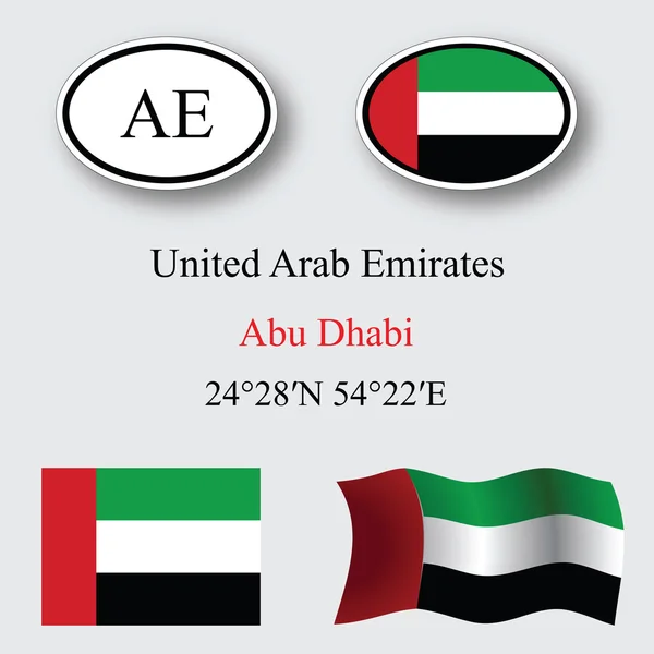 Spojené arabské emiráty ikony nastavit — Stock fotografie