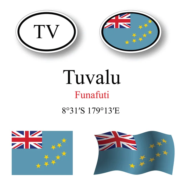 Tuvalu icons set — Stock Photo, Image