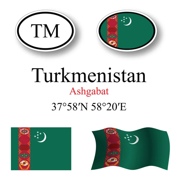 Turkmenistan icons set — Stock Photo, Image