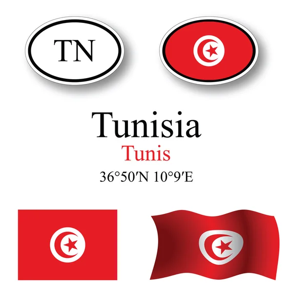 Tunisia icons set — Stock Photo, Image
