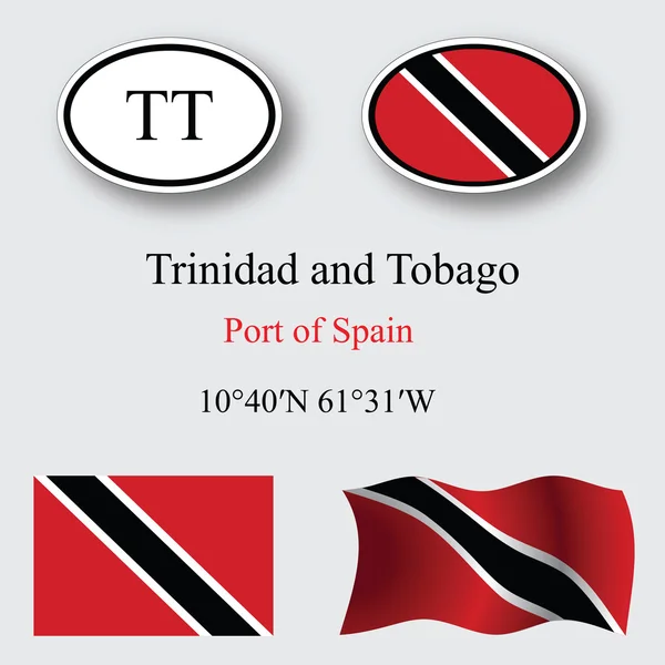 Trinidad and tobago icons set — Stock Photo, Image