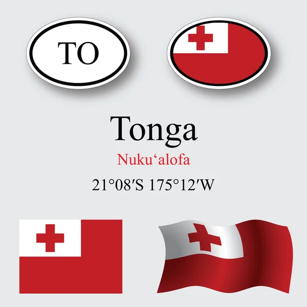 Tonga icons set — ストック写真