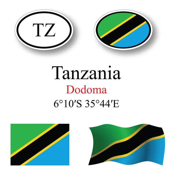 Tanzania icons set — Stock Photo, Image