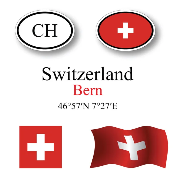 Conjunto de iconos de Suiza — Foto de Stock