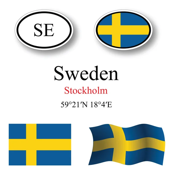 Set di icone svedesi — Foto Stock