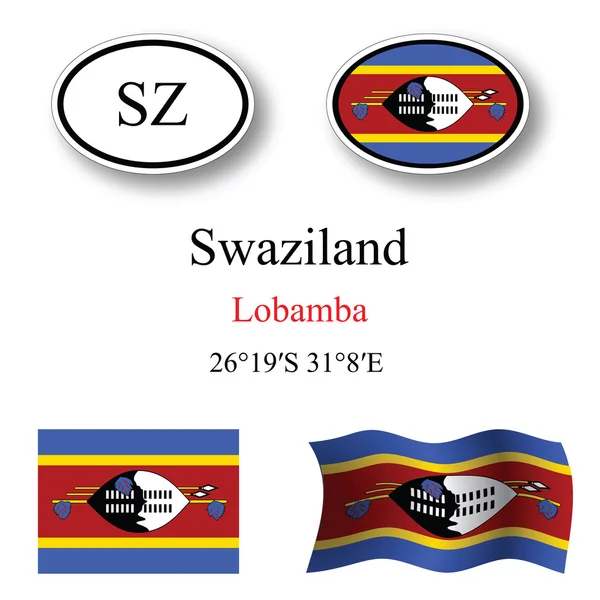 Swaziland icons set — Stock Photo, Image