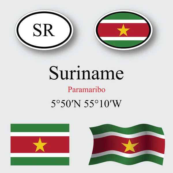 Suriname icons set — Stockfoto