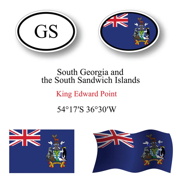 South georgia and south sandwich islands icons set — Stock Photo, Image