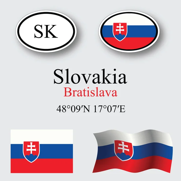Conjunto de iconos de Eslovaquia —  Fotos de Stock